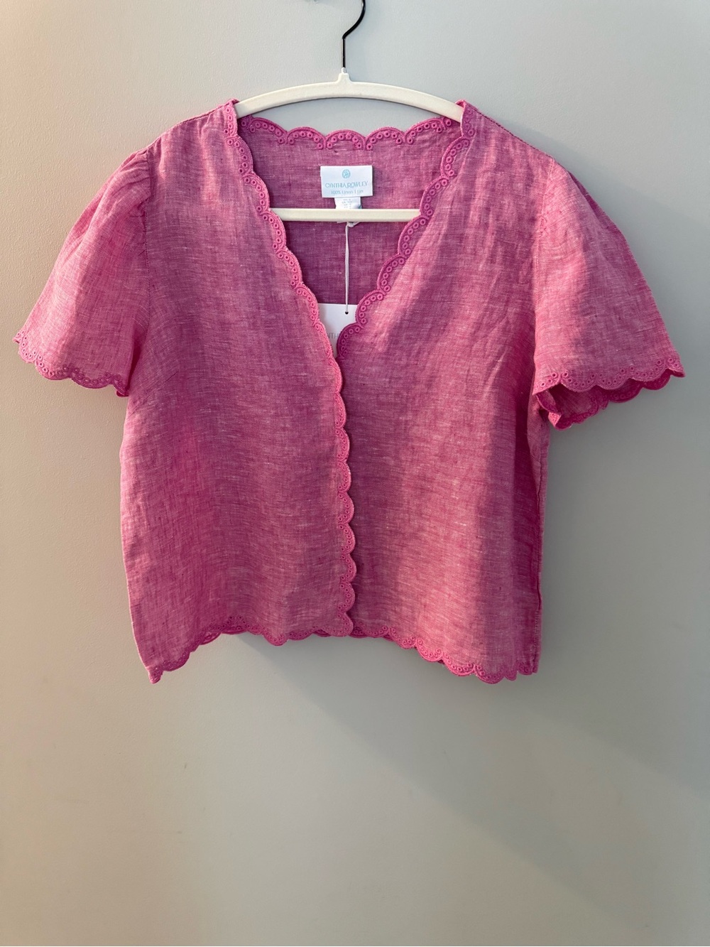 CYNTHIA ROWLEY 100% Linen Blouse, S